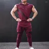 Men's T Shirts Summer Mens Sleeveless Hoodie T-Shirts Muscle Sweatshirt Cool Hoody Tops GYM Sport Slim Fitness Hooded Sportswer Tees