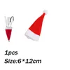 Decorações de Natal Faca faca de talheres de bolsa de bolso de bolso Mini Lollipop Papai Noel Hats Lollypop Tabela Tabel Decoração de Ano Novo DOL Del Smtr4