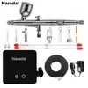 Spray Guns Nasedal Auto-Stop Function Airbrush Compressor 7cc 0,3 mm Dual-Action Gun voor model Cake Painting Nail Art 221028
