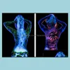 Airbrush Tattoo Supplies Wholesale5X Glowing Face Body Blacklight Paint 15G Pour La Fête De Pâques Halloween 10 Couleurs Lumineux Lumineux Acr Dh7Ap