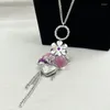 سلاسل j009 أزياء كبيرة المجوهرات الفضية زهرة القلب قلادة قلادة قلادة