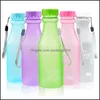 Vattenflaskor 550 ml Candycolored Water Cup Frosted Läcksäker plast Portabel icke -brytbar sodavalad dryckflaskmuggar Drop Del DHB9H