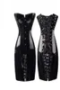 Yüksek Özel Uzun Bel Korse Bustiers Gotik Giyim Siyah Sahte Deri Elbise Çivili WAIST'ler şekillendirici korse S6XL CZ1526206488