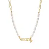 Choker 2022 Koreansk mode Pearl Chain Halsband Lucky Letter Star Designer Luxury Collar For Women Girls Clavicle