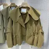 Trench femme 2022 printemps automne mode Double boutonnage court coupe-vent veste femme ample haut décontracté