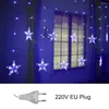 Strängar led fairy lampor Garlandstar String Curtain Light Outdoor For Party Room Year's Wedding Christmas Home Festoon Decorations