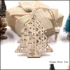 Christmas Decorations Lovely European Christmas Wooden Pendants Ornaments Wood Craft Tree Decorations Kids Toys Hanging Gifts Drop D Dhf9G