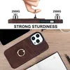 Ring Phone PU Leather Case For iPhone 15 14 13 12 11 Pro Samsung Note20 S22 A22 A32 A33 A52 Cards Slots Shockproof Wallet Protection Stand Holder Phone Bags Cover