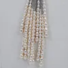 Chains Fashion Elegant Blue Gray Freshwater Rice Pearl Long Necklace For Women