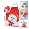 Oven Mitts Easy Store Fabric Christmas Cartoon Cute Apron Glove Mat For Daily Use