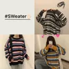 Suéteres de mujer Ropa de mujer Lindo Kawaii Casual Suelto Ins Chic Suéter a rayas Señora Harajuku Ulzzang para mujer Punto de invierno