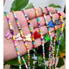 Choker Boho Etnisk stil Färgglada Miyuki -pärlor Butterfly Pendant Halsband för kvinnor Trend Y2K Hip Hop Collar Statement smycken