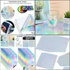 Cadeau Wrap Cadeau Cadeau 20pcs Papier autocollant holographique imprimable pour imprimante à jet d'encre A4 Rainbow Sèche rapidement étanche DIY Drop Deliv Dh0Hj