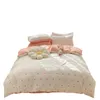 Bedding Sets Set Sanding Four-piece Student Dormitory Three-piece Bed Sheet Simple Light Color King Size Fitted