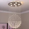 Lampes suspendues 45cm x 80cm K9 lustre en cristal simple boule chambre plafonnier salle à manger ronde dimmable