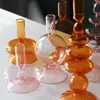 Titulares de vela Decoração de vidro Hogar Moderno Birthday titular Bougeoir Mariage Ornament Decor de casa Candlestick Porta Veta Veta