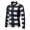 Maglioni da uomo Maglioni da uomo Pullover Mezza dolcevita Zip Autunno-Inverno Moda Maglieria Casual Color Blocking Plaid Taglia europea