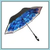 Umbrellas Umbrellas Windproof Inverted Folding Doublelayer Rainproof Sun Inside And Outside Selfmade Umbrella C Handle Inventory Dro Dh4Rx