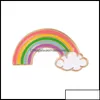 Pins broszki biżuteria kreskówka Rainbow and Clouds Emalia dla kobiet mężczyzn Kolekcja Kolekcja mody metalowa broszka OTR5P