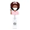 Key Rings 2022 New Cute Acrylic Nurse Doctor Hospital Badge Reel Retractable Id Holder With 360 Rotating Alligator Clip Name Drop Del Smtpw