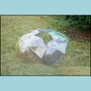 Umbrellas Dhs Clear Transparent Rain Umbrella Pvc Dome Bubble Sun Shade Long Handle Straight Stick Drop Delivery 2022 Home Garden Ho Dhjbj