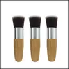 Other Housekeeping Organization Professional Bamboo Foundation Brush Powder Concealer Liquid Blush Angled Flat Top Base Cosmetics Dhf1X