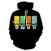 Skjortor Herrarna T 90 -talet Cartoon Collage 3D Printing Funny Anime Fashion Cute Hoodie Sweatshirt Boys and Girls Casual Spring Autumn 394