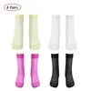 Meias masculinas 4 pares masculinos respiráveis ​​Ultra Fin Sheer Sock Set Summer Pure Color Knee Short High Sockings Homme Male Casual Malha