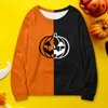 Men's Hoodies Fashion 2022 Male Sweatshirt Men Women Couple Halloween Pumpkin Print Long Sleeved Round Neck Hoodless