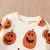 Zestawy odzieży -06-30 Lioraitiin 1-5Years Toddler Girls Chłopcy Halloween bluza T Koszulki Długie rękawie Pump-Dypkin Owewear 221028