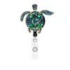 Key Rings Sea Turtle Butterfly intrekbare badge haspel met diamant decor vrouwelijk personeel verpleegkundige werkkaart lanyard pass toegang bus clip d smtdp