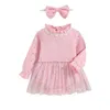 Meisje jurken prinses babyjurk feestvestidos baby outfit pailletten schattige kleding tule romper gebreide kerstdressen