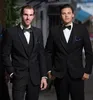 Meilleur populaire noir hommes mariage 3 pièces costumes marié garçons d'honneur Tuxedos homme groupe collectif Blazers veste pantalon gilet