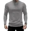 Męskie koszulki T-SHIRT T-shirt Fitness T-shirt Slimbuilding Slim Fit Shirt Button Bawełna