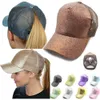 Snapbacks Glitter Horsetail Mesh Hat Men Mulheres Capinho de beisebol Feminino Feminino Sport Sport Dançando Summer Sun Roll Caps Outdoor Chapéus L221028