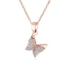 Pendant Necklaces Cyue Simple Copper-plated Gold Color Butterfly Necklace Fashion All-match Zircon-studded Clavicle Chain For Women