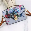 Pochette Metis East West Bag Canvas منقوش من الجلد النمط الكتف أكياس الكتف من الذهب ألوان Slock Closure Crossbody Strap قابل للتعديل