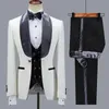 Erkekler Suits Jeltoin Marka Tasarımları Düğün Özel Yapımı Beyaz Paisley Blazer Party Prom Groomsmen Damat Erkek Smokin