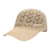 Ball Caps Summer Mesh Knitted Baseball For Women Fashion Hollowed Breathable Outdoor Casual UV Protection Sun Hat Girl Peaked