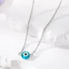 Kolorowa żywica MNI okrągłe złe oczy wisiorek Lucky Turkish Acryl Blue Oku Naszyjniki dla damskiej biżuterii