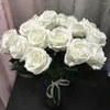 Dekorativa blommor Br￶llopsdag Party Favor Red Pink White Flanell Rose 50cm Lover Gift Plastic Artificial Flower 10 Pieces Home Home