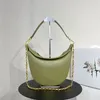 Shell Denim Tote Bag Chain Axillary Bag of Semilunar Women Handv￤ska Halvm￥nad ￤kta l￤derbrev HASP ￖppen sl￤t yta axelv￤ska borttagbar rem