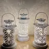 Strings Retro Candlestick Eid Al-Fitr Iron Candle Night Light Lantern Vase Holiday Lights Hollow Decoration Christmas Bougeoir Wind Lamp