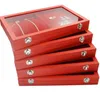 Jewelry Pouches Red Velvet Gift Display Fashion Necklace Box Bracelet Showcase Storage Organizer Stackable