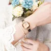 Wristwatches Elegant Ladies Vintage Classic Square Watch For Women Brown Leather Band Simple Dress Waterproof Reloj