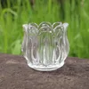 Bougeoir en verre de fleur de tulipe décoration de mariage en verre de cristal 2.5 pouces de haut et calibre expédition maritime GCC226