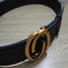 Fashion designer belt gold silver bronze black buckle black leather belts box241m