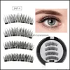 Faux Cils Cils Magnétiques Avec 4 Aimants 3D Faux Cils Aimant Cils Applicateur Extension Naturelle Pince À Épiler Curler Drop De Dhkgl