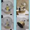 Décorations de Noël Classiques Décoration de Noël dorée Boule à neige avec par bouteille à l'intérieur de la boule de cristal pour cadeau d'anniversaire spécial Dhu6F