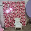 Fleurs décoratives 4 pièces/1 lot, mur de roses artificielles en soie, pour décoration de fête de mariage, décor de fond de maison